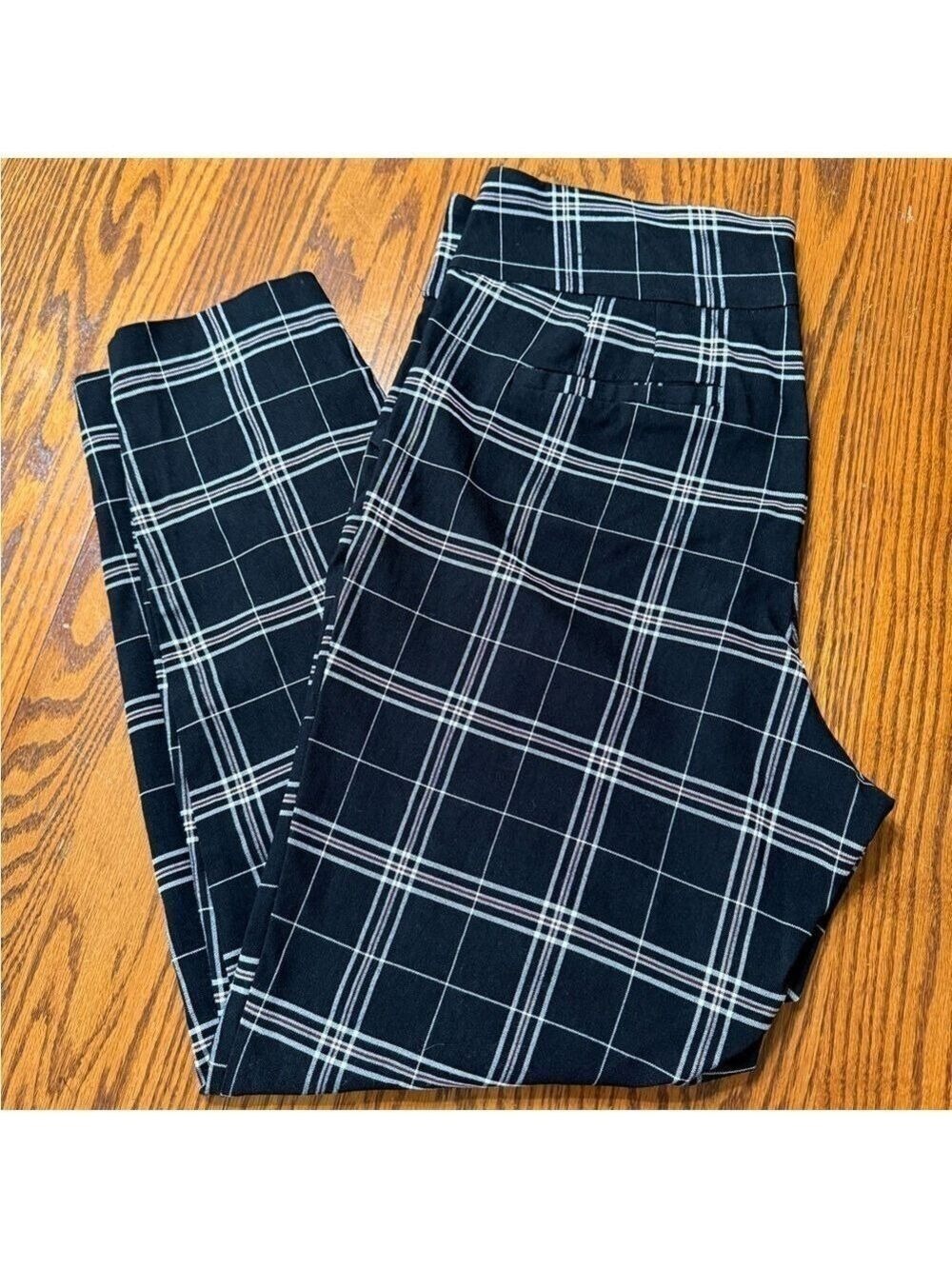Soho Apparel Black and White Plaid Pants Plus 1X